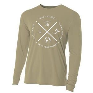 Earth Day Save The Bees Plant More Trees Clean Seas Protect Cooling Performance Long Sleeve Crew