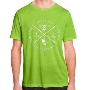 Earth Day Save the Bees Plant More Trees Clean the Seas Adult ChromaSoft Performance T-Shirt