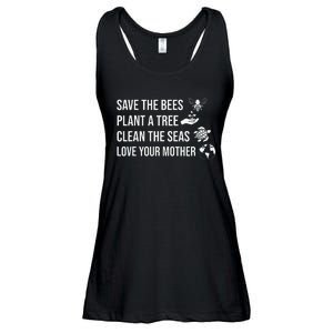 Earth Day Save the Bees Plant More Trees Clean the Seas Ladies Essential Flowy Tank