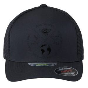 Earth Day Save The Bees Plant More Trees Clean The Seas Gift Flexfit Unipanel Trucker Cap