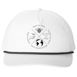 Earth Day Save The Bees Plant More Trees Clean The Seas Gift Snapback Five-Panel Rope Hat