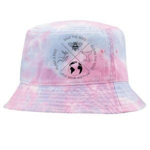 Earth Day Save The Bees Plant More Trees Clean The Seas Gift Tie-Dyed Bucket Hat