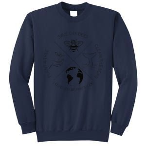 Earth Day Save The Bees Plant More Trees Clean The Seas Gift Sweatshirt