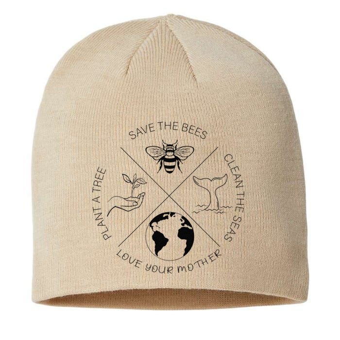 Earth Day Save The Bees Plant More Trees Clean The Seas Gift Sustainable Beanie