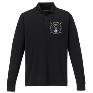 Earth Day Save The Bees Plant More Trees Clean The Seas Performance Long Sleeve Polo