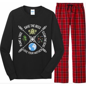 Earth Day Save The Bees Plant More Trees Clean The Seas Long Sleeve Pajama Set