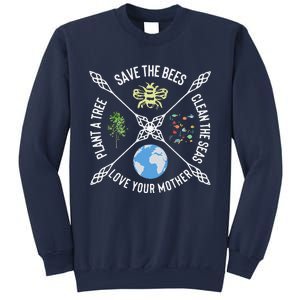 Earth Day Save The Bees Plant More Trees Clean The Seas Sweatshirt