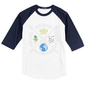 Earth Day Save The Bees Plant More Trees Clean The Seas Baseball Sleeve Shirt