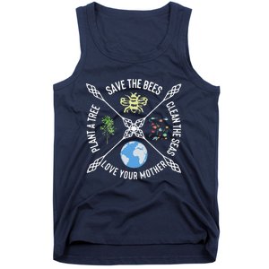 Earth Day Save The Bees Plant More Trees Clean The Seas Tank Top