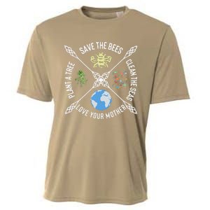 Earth Day Save The Bees Plant More Trees Clean The Seas Cooling Performance Crew T-Shirt