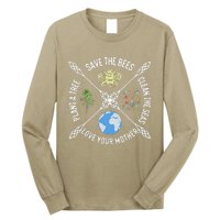 Earth Day Save The Bees Plant More Trees Clean The Seas Long Sleeve Shirt