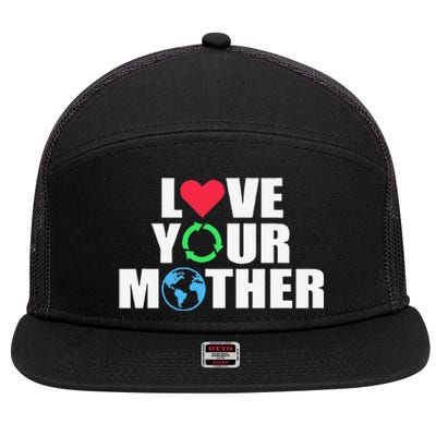 Earth Day Save The Planet Mother Earth Love Long Sleeve 7 Panel Mesh Trucker Snapback Hat