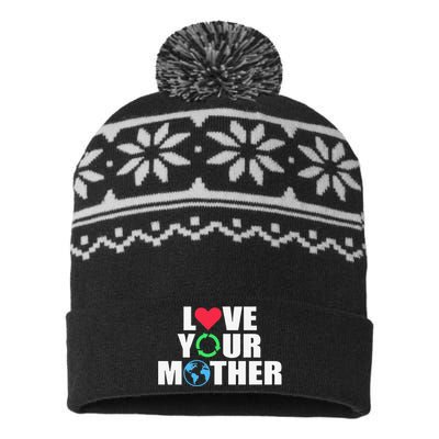 Earth Day Save The Planet Mother Earth Love Long Sleeve USA-Made Snowflake Beanie