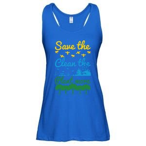 Earth Day Save The Bees Clean The Seas Plant More Trees Gift Ladies Essential Flowy Tank