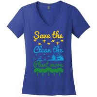 Earth Day Save The Bees Clean The Seas Plant More Trees Gift Women's V-Neck T-Shirt