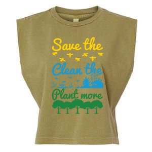 Earth Day Save The Bees Clean The Seas Plant More Trees Gift Garment-Dyed Women's Muscle Tee