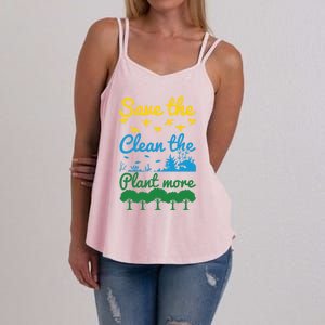 Earth Day Save The Bees Clean The Seas Plant More Trees Gift Women's Strappy Tank