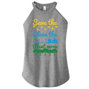 Earth Day Save The Bees Clean The Seas Plant More Trees Gift Women's Perfect Tri Rocker Tank