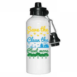 Earth Day Save The Bees Clean The Seas Plant More Trees Gift Aluminum Water Bottle