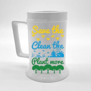 Earth Day Save The Bees Clean The Seas Plant More Trees Gift Beer Stein