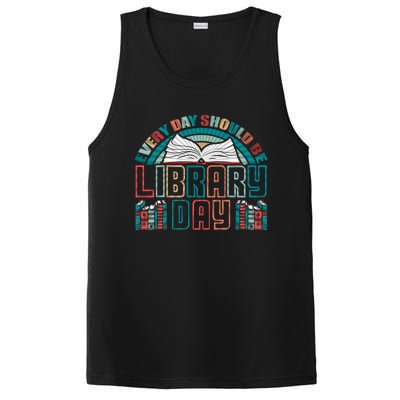 Every Day Should Be Library Day Books Colorful Gift PosiCharge Competitor Tank