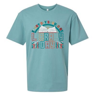 Every Day Should Be Library Day Books Colorful Gift Sueded Cloud Jersey T-Shirt