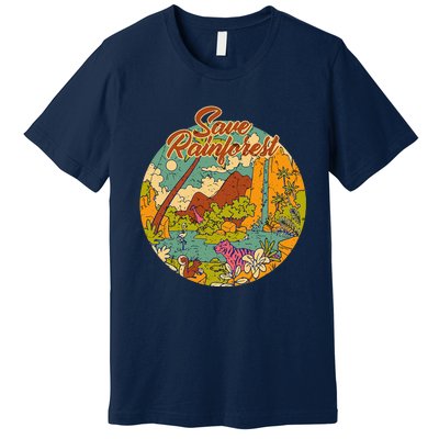 Earth Day Save The Rainforest Jungle Vintage Gift Premium T-Shirt