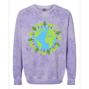 Earth Day Save The Planet Awareness Nature Love Trees Gift Colorblast Crewneck Sweatshirt