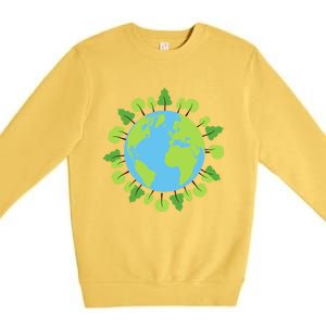 Earth Day Save The Planet Awareness Nature Love Trees Gift Premium Crewneck Sweatshirt