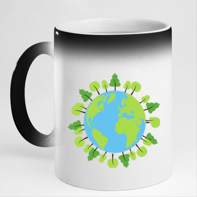 Earth Day Save The Planet Awareness Nature Love Trees Gift 11oz Black Color Changing Mug