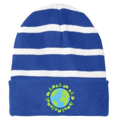 Earth Day Save The Planet Awareness Nature Love Trees Gift Striped Beanie with Solid Band