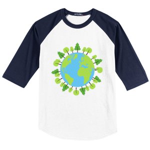 Earth Day Save The Planet Awareness Nature Love Trees Gift Baseball Sleeve Shirt