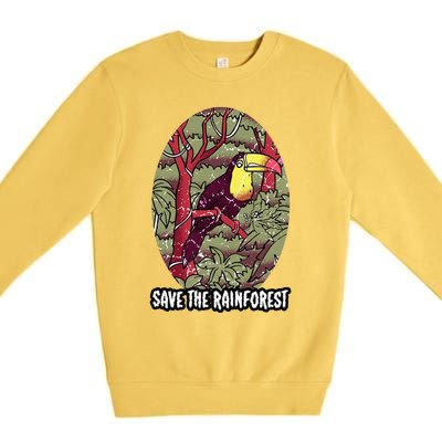 Earth Day Save The Rainforest Jungle Vintage Premium Crewneck Sweatshirt