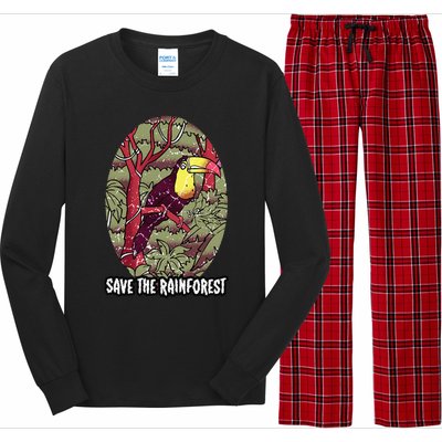 Earth Day Save The Rainforest Jungle Vintage Long Sleeve Pajama Set