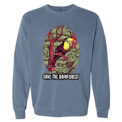 Earth Day Save The Rainforest Jungle Vintage Garment-Dyed Sweatshirt