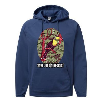 Earth Day Save The Rainforest Jungle Vintage Performance Fleece Hoodie