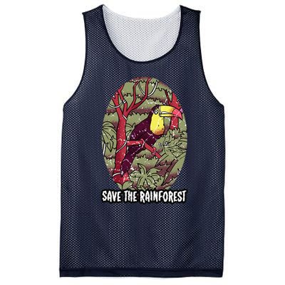 Earth Day Save The Rainforest Jungle Vintage Mesh Reversible Basketball Jersey Tank