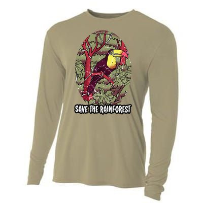 Earth Day Save The Rainforest Jungle Vintage Cooling Performance Long Sleeve Crew