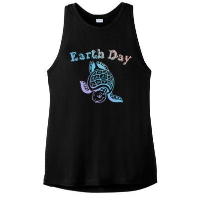 Earth Day Sea Turtle Animal Nature Conservation Activist Cool Gift Ladies PosiCharge Tri-Blend Wicking Tank