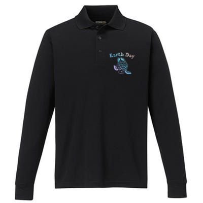 Earth Day Sea Turtle Animal Nature Conservation Activist Cool Gift Performance Long Sleeve Polo