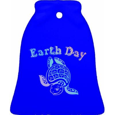 Earth Day Sea Turtle Animal Nature Conservation Activist Cool Gift Ceramic Bell Ornament