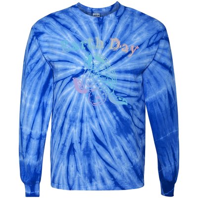 Earth Day Sea Turtle Animal Nature Conservation Activist Cool Gift Tie-Dye Long Sleeve Shirt