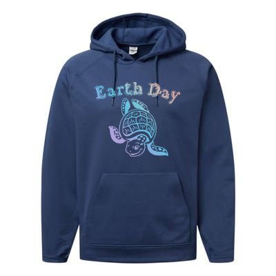 Earth Day Sea Turtle Animal Nature Conservation Activist Cool Gift Performance Fleece Hoodie