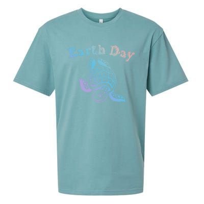 Earth Day Sea Turtle Animal Nature Conservation Activist Cool Gift Sueded Cloud Jersey T-Shirt