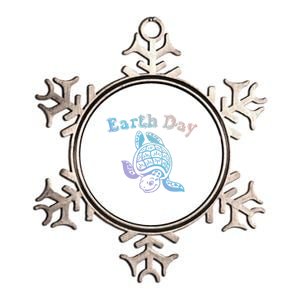 Earth Day Sea Turtle Animal Nature Conservation Activist Cool Gift Metallic Star Ornament