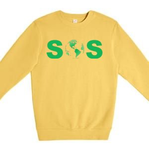 Earth Day SOS ProScience Save The Planet Sustainability Premium Crewneck Sweatshirt