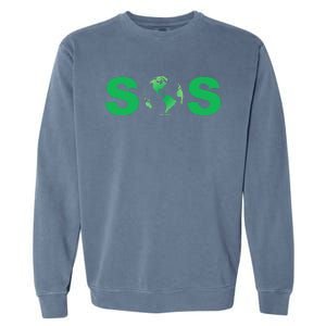 Earth Day SOS ProScience Save The Planet Sustainability Garment-Dyed Sweatshirt