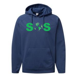 Earth Day SOS ProScience Save The Planet Sustainability Performance Fleece Hoodie