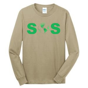 Earth Day SOS ProScience Save The Planet Sustainability Tall Long Sleeve T-Shirt