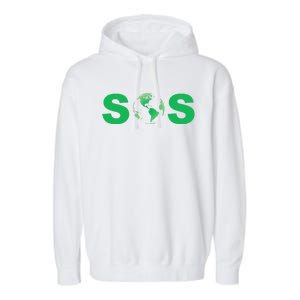 Earth Day SOS ProScience Save The Planet Sustainability Garment-Dyed Fleece Hoodie